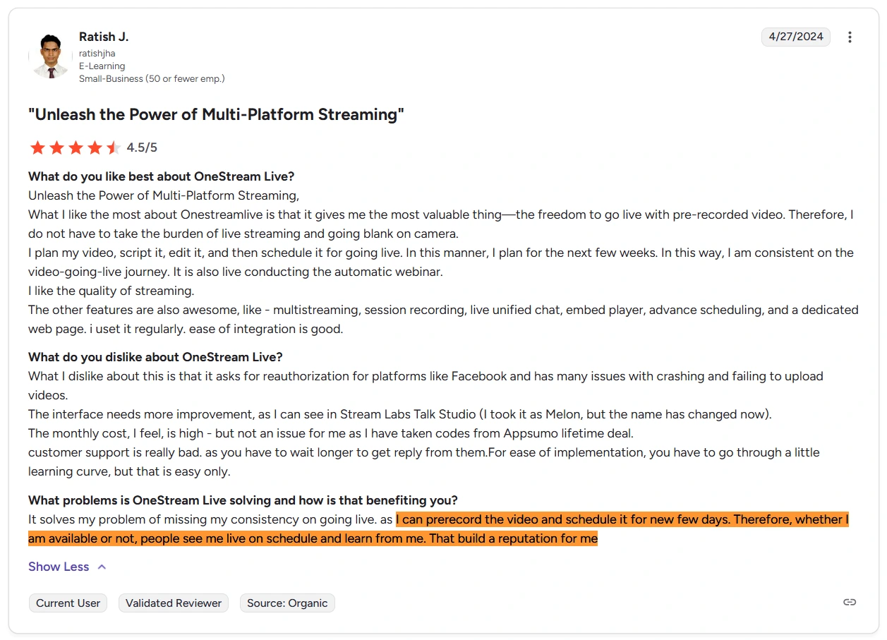 g2 osl Best Browser Based Streaming Software review