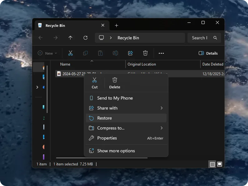 Steps to Recover Deleted Recordings from the Recycle Bin or Trash