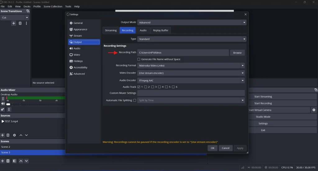 How to Recover OBS Recordings After Deletion: Step 2
