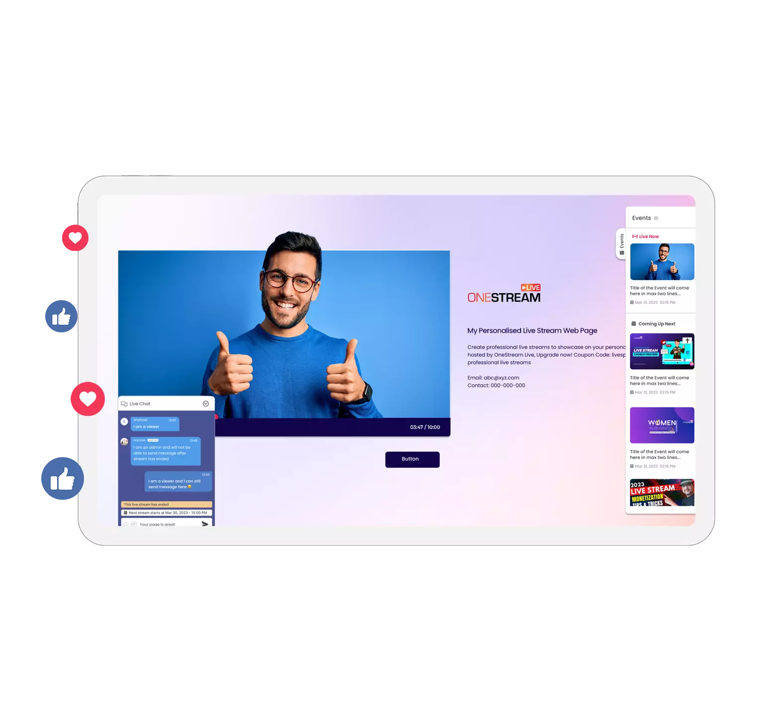 personalized-hosted-live-stream-page