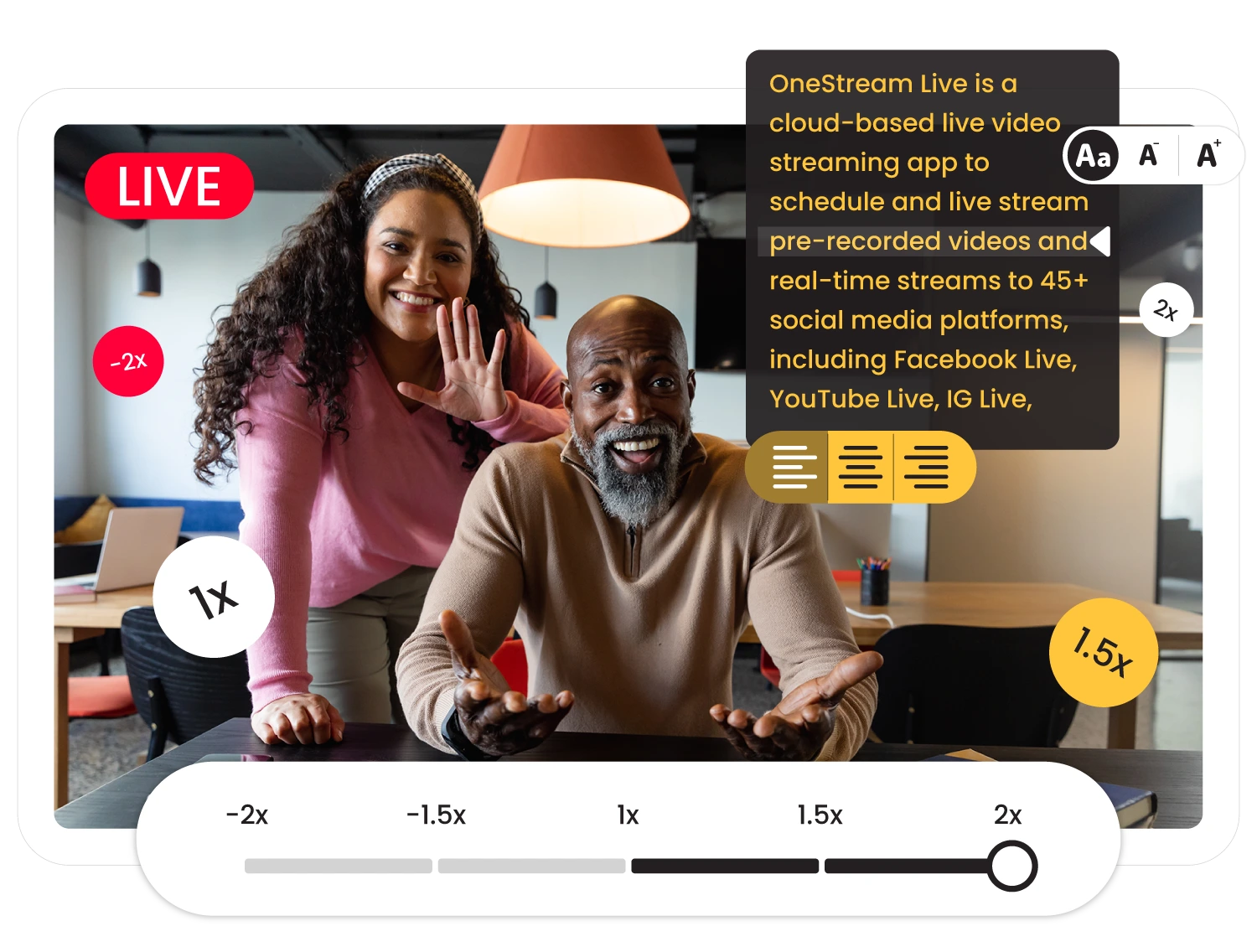 Teleprompter in a live studio for smooth streaming and confident on-camera presentations
